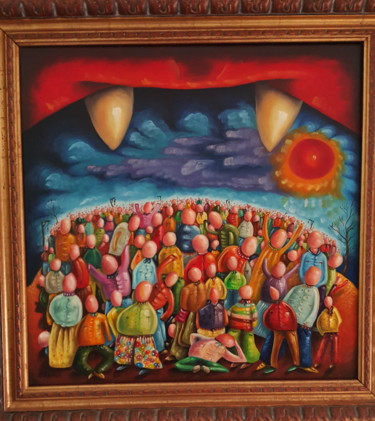Pintura titulada "La Grande Abbuffata" por Titti Milos, Obra de arte original, Oleo