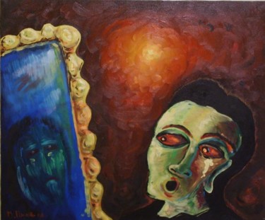 Pintura titulada "Donna allo specchio" por Titti Milos, Obra de arte original, Oleo