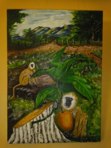 Pintura titulada "Can't stop nature" por Titus Chege, Obra de arte original, Acrílico Montado en Bastidor de camilla de made…