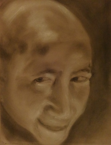 Painting titled "Portrait 8" by Titus, Original Artwork, Pastel