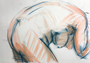 Dessin intitulée "Akt Zeichnung, Frau…" par Sergej Luzewitsch, Œuvre d'art originale, Pastel