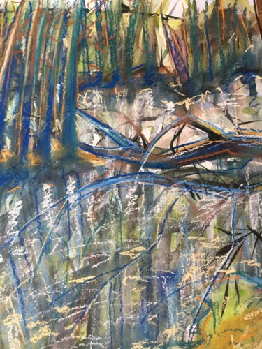 Malerei mit dem Titel "Landschaft, Fluß, S…" von Sergej Luzewitsch, Original-Kunstwerk, Aquarell