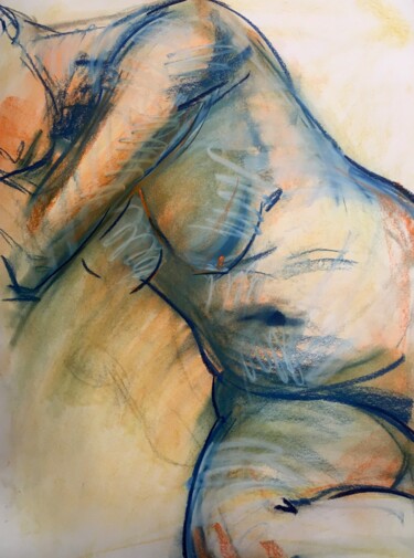 Рисунок под названием "Akt Zeichnung, Frau…" - Sergej Luzewitsch, Подлинное произведение искусства, Пастель