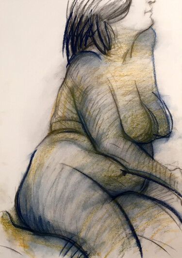 Zeichnungen mit dem Titel "Weiblicher Akt,Past…" von Sergej Luzewitsch, Original-Kunstwerk, Pastell