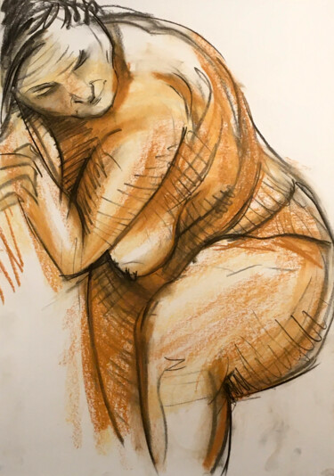Zeichnungen mit dem Titel "Weiblicher Akt, Pas…" von Sergej Luzewitsch, Original-Kunstwerk, Pastell