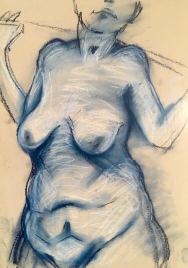 Desenho intitulada "Weiblicher Akt,Past…" por Sergej Luzewitsch, Obras de arte originais, Pastel
