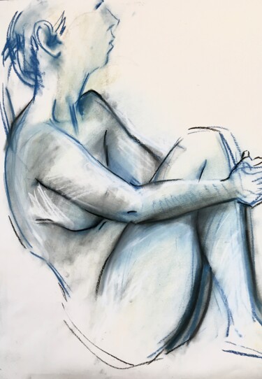 Рисунок под названием "Figur,Zeichnung,Pas…" - Sergej Luzewitsch, Подлинное произведение искусства, Пастель