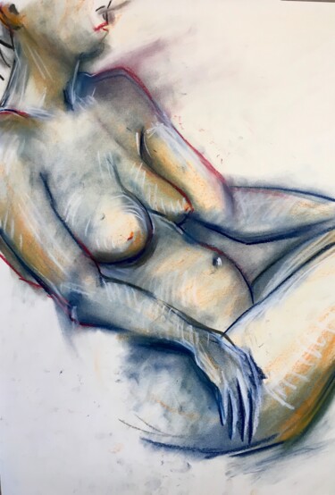 Рисунок под названием "Akt,Figur,Pastel" - Sergej Luzewitsch, Подлинное произведение искусства, Пастель