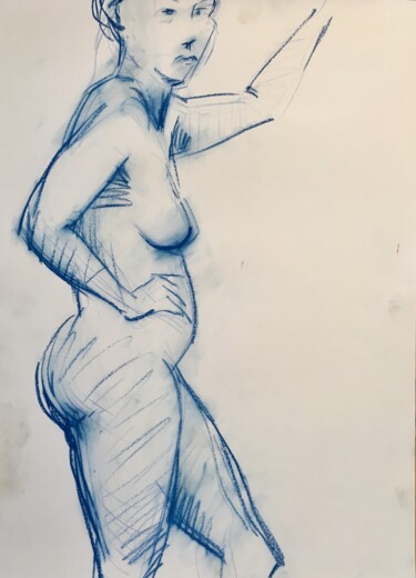 Dessin intitulée "Zeichnung, Akt, Fig…" par Sergej Luzewitsch, Œuvre d'art originale, Crayon