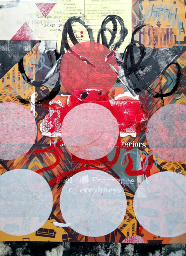Collages intitulée "Untitled5425" par Tushar V. Jadhav, Œuvre d'art originale, Collages