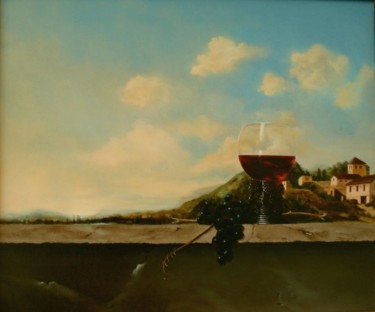Malerei mit dem Titel "Red Wine" von Tjerk Reijinga, Original-Kunstwerk, Andere