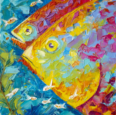Malerei mit dem Titel "Brightly coloured f…" von Tetiana Kushnirova, Original-Kunstwerk, Öl