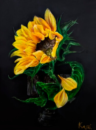 Painting titled "Sunflower" by Tatiana Kvasnitsina, Original Artwork, Acrylic
