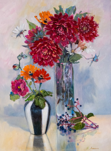 Automne stillife Ζωγραφική με τίτλο "Automne stillife" από Tatiana Lapina, Αυθεντικά έργα τέχνης, Λάδι Τοποθετήθηκε στο Τσάντα καμβά