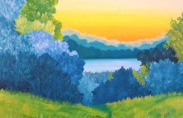 Painting titled "Morning On the Big…" by Tatyana Leksikova, Original Artwork, Oil