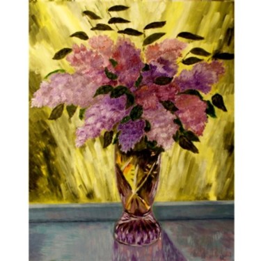 Painting titled "Lilac in Crystal" by Tatyana Leksikova, Original Artwork, Oil