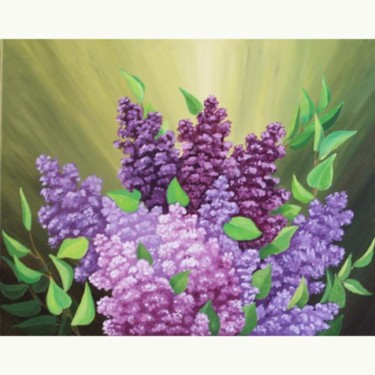 Painting titled "Lilac" by Tatyana Leksikova, Original Artwork, Oil