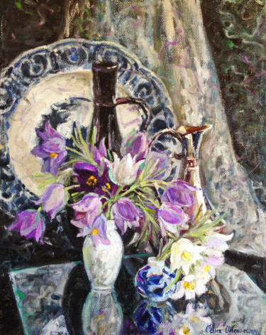 Painting titled "Spring Agates" by Olga Sedykh, Original Artwork, Oil