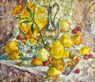Painting titled "Fruit bouquet" by Olga Sedykh, Original Artwork, Oil