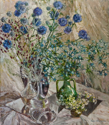 Картина под названием "Meadow bouquet" - Olga Sedykh, Подлинное произведение искусства, Масло