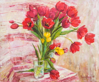 Картина под названием "Tulips" - Olga Sedykh, Подлинное произведение искусства, Масло