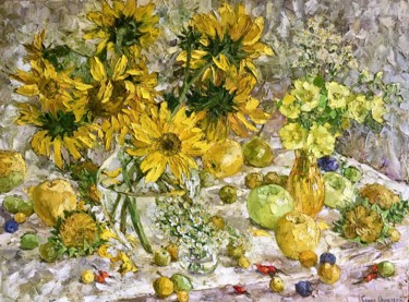 Painting titled "The joy of summer" by Olga Sedykh, Original Artwork, Oil
