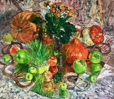 Картина под названием "In apples" - Olga Sedykh, Подлинное произведение искусства, Масло