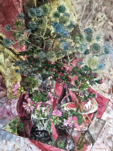 Картина под названием "Hot Summer Bouquet" - Olga Sedykh, Подлинное произведение искусства, Масло