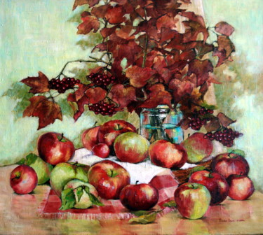 Картина под названием "The Apple harvest" - Olga Sedykh, Подлинное произведение искусства, Масло