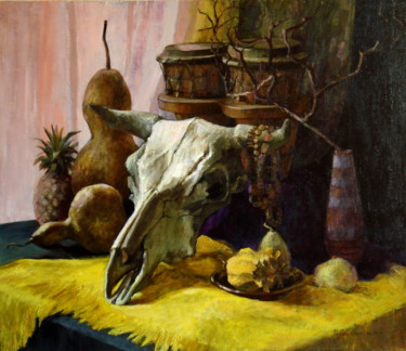 Malerei mit dem Titel "African still life" von Olga Sedykh, Original-Kunstwerk, Öl