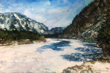 Painting titled "Spring of Altai Mou…" by Olga Sedykh, Original Artwork, Oil