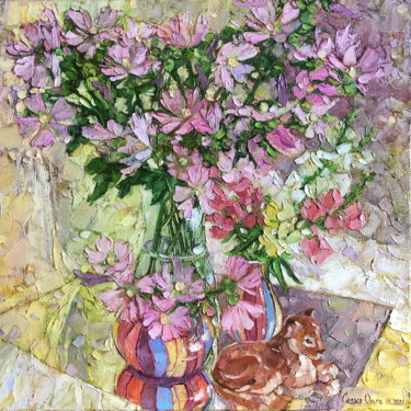 Painting titled "Marshmallow flower…" by Olga Sedykh, Original Artwork, Oil