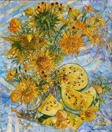 Painting titled "Solar" by Olga Sedykh, Original Artwork, Oil