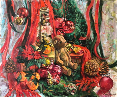 Painting titled "New Year" by Olga Sedykh, Original Artwork, Oil
