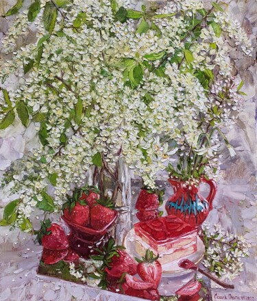 Painting titled "May Dessert" by Olga Sedykh, Original Artwork, Oil