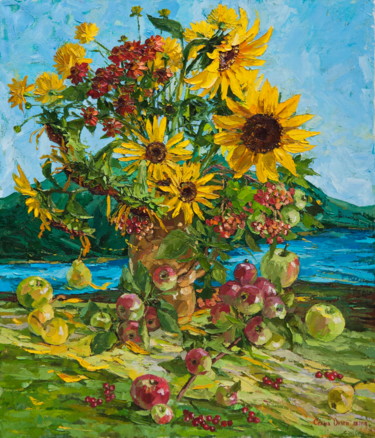 Картина под названием "Solar summer" - Olga Sedykh, Подлинное произведение искусства, Масло
