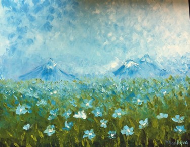 Painting titled "Mountain Flowers" by T.M.Artbook, Original Artwork, Oil