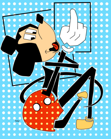 V1 Mickey - tmpx Peinture intitulée "V1 Mickey - tmpx" par Tmpx, Œuvre d'art originale, Acrylique Monté sur Aluminium