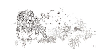 Zeichnungen mit dem Titel "Elephant" von To, Original-Kunstwerk, Tinte