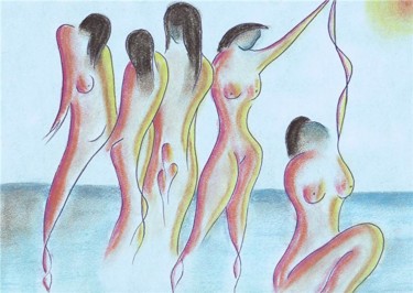 Цифровое искусство под названием "Sunshine girls" - Mick Bean, Подлинное произведение искусства