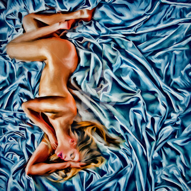 Цифровое искусство под названием "blue beauty" - Tobias Ginski, Подлинное произведение искусства, Цифровая живопись