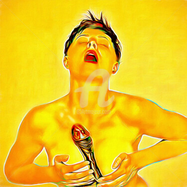 Digital Arts titled "Yellow woman" by Tobias Ginski, Original Artwork, Digital Painting