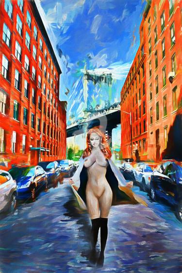 Цифровое искусство под названием "Brooklyn girl" - Tobias Ginski, Подлинное произведение искусства, Цифровая живопись