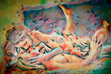 Digital Arts titled "Love and kiss" by Tobias Ginski, Original Artwork, Digital Painting