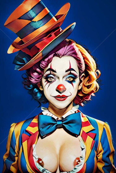 Digital Arts titled "Clown 01" by Tobias Ginski, Original Artwork, Digital Painting