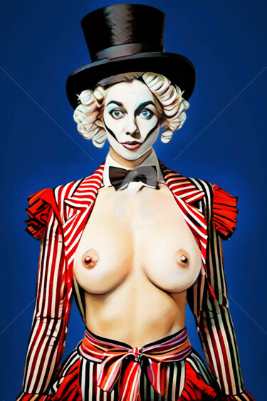Digital Arts με τίτλο "Clown 04" από Tobias Ginski, Αυθεντικά έργα τέχνης, Ψηφιακή ζωγραφική