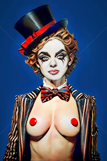 Arts numériques intitulée "Clown 05" par Tobias Ginski, Œuvre d'art originale, Peinture numérique