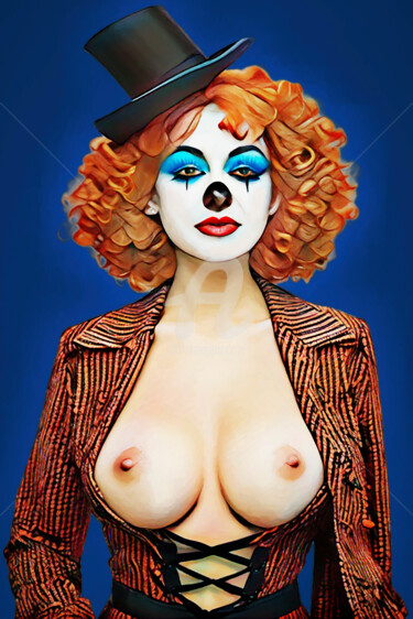 Digital Arts titled "Clown 07" by Tobias Ginski, Original Artwork, Digital Painting