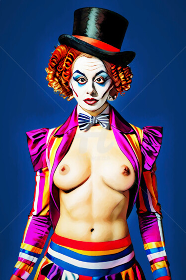 Digital Arts titled "Clown 09" by Tobias Ginski, Original Artwork, Digital Painting