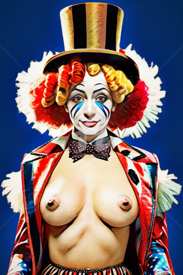 Digital Arts titled "Clown 10" by Tobias Ginski, Original Artwork, Digital Painting